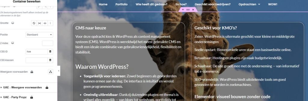 Aanmaken van menu ankers