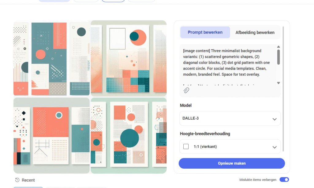 Uitkomst bing.ai eerste prompt