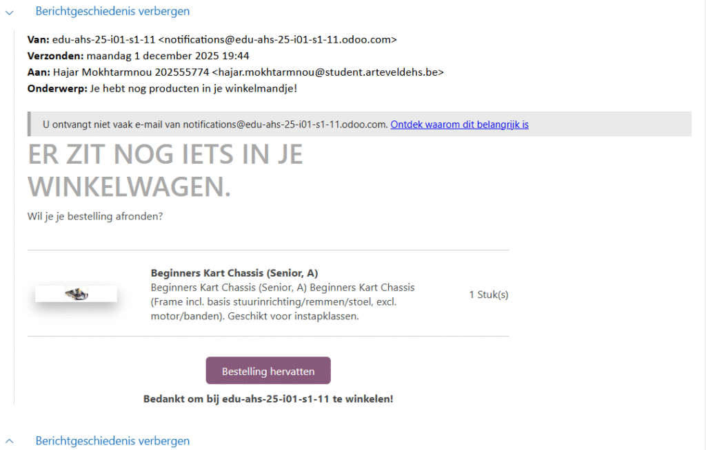 verlaten winkelmandje