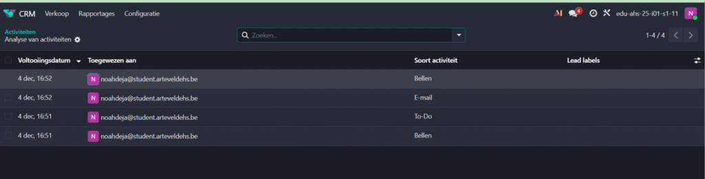 takenlijst salesmedewerker